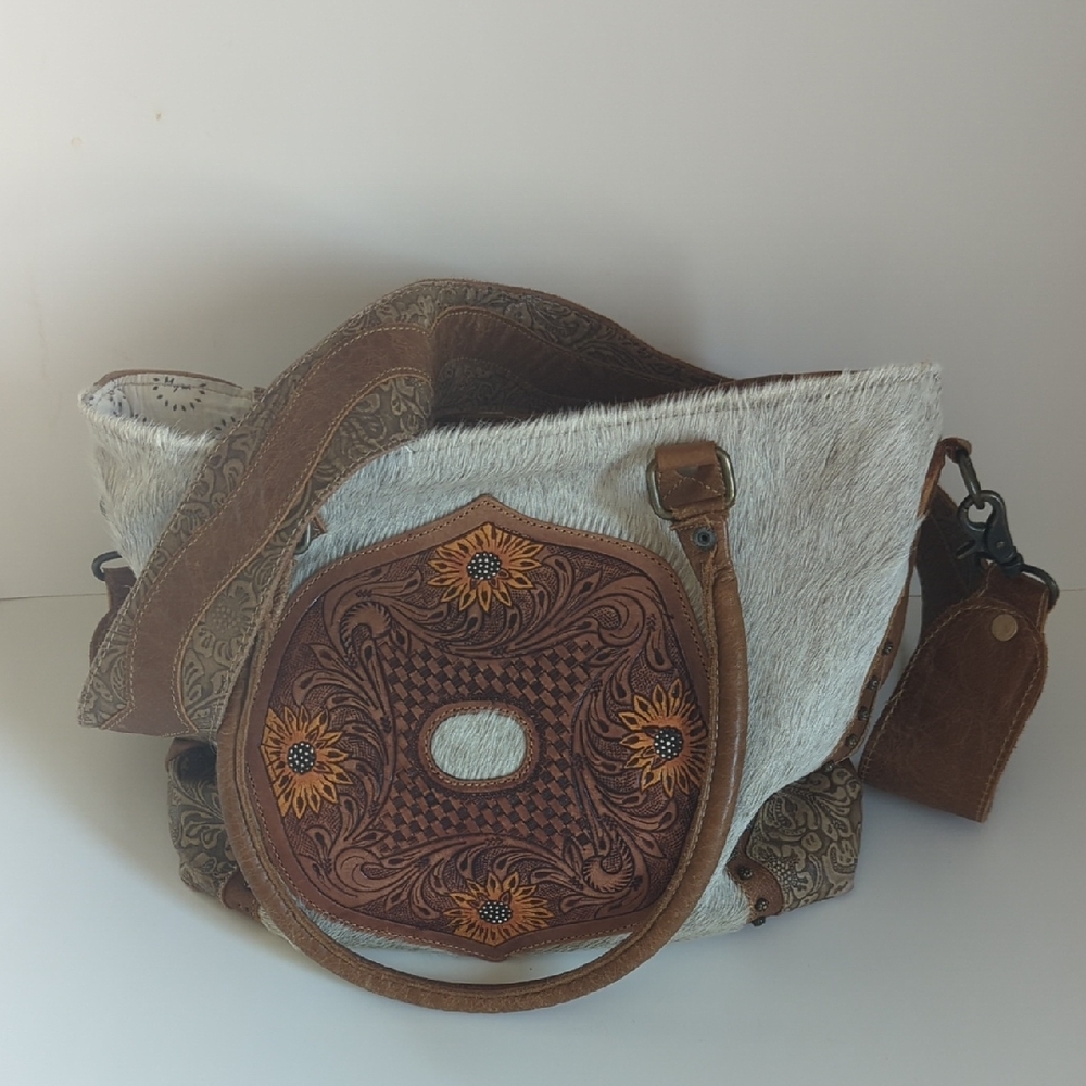 Myra Bag Burnished Play Hand Tooled Shoulder Bag